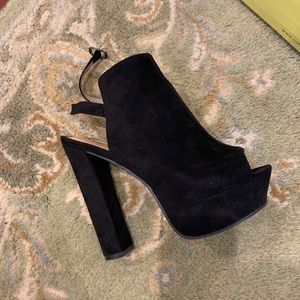 Black Suede High Heel Cathy Jean